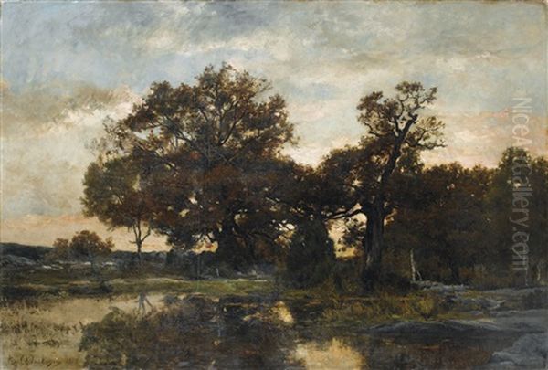 Paysage A La Riviere, Soleil Couchant - view 1