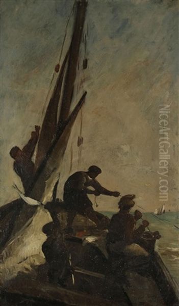 Pecheurs A Bord D'un Bateau - view 1