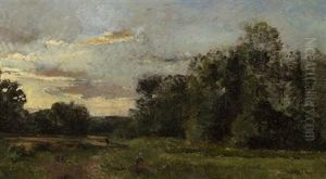 Flusslandschaft Mit Personen