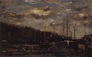 Canal Saint Martin Et La Colonne De La Bastille, Paris