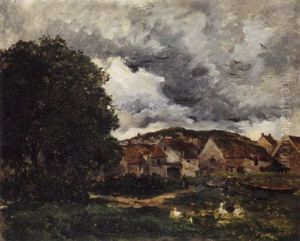 Un Temps Orageux by Karl Pierre Daubigny