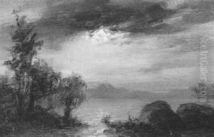 Weite Landschaft. Abendstimmung by Karl Pierre Daubigny
