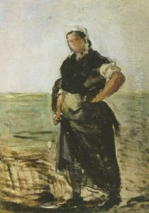La Ramasseuse De Coquillages Ou La Cancalaise by Karl Pierre Daubigny