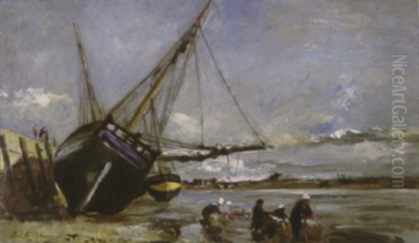 Gathering Shellfish At Low Tide - view 1