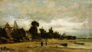 Fischer Am Ufer Der Oise