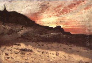 Bord De Mer Au Coucher Du Soleil by Karl Pierre Daubigny