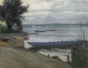 Am Ufer Liegende Boote by Georg Daubner
