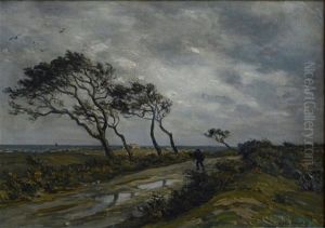 Coup De Vent Sur La Cote Bretonne by Andre Eugene Dauchez