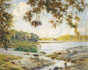 A Sunny Day On The River by Andre Eugene Dauchez