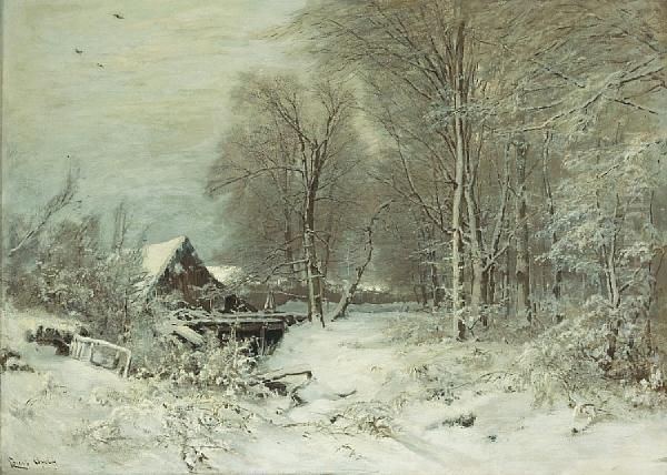 A Cottage In A Snowy Landscape - view 1