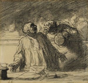 Avant L'audience (une Cause Criminelle Plaideur Et Avocat) by Honore Daumier