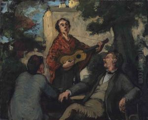 La Chanteuse De Rue by Honore Daumier