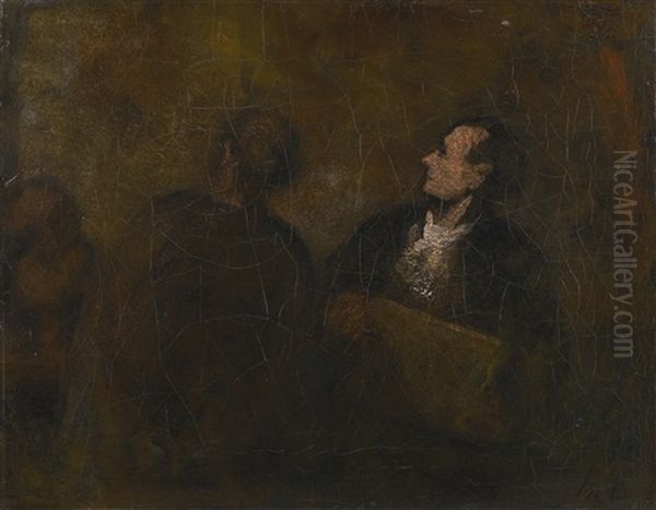 Deux Personnages Dans Un Atelier De Peintre - view 1