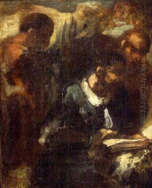 Study Of Three Figures, One Reading - view 1