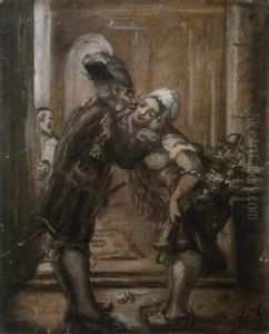 Le Baiser by Honore Daumier