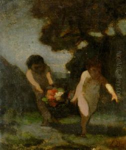 Deux Garcons Portant Une Corbeille by Honore Daumier