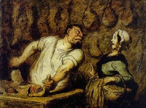 Le Boucher, Marche Montmartre by Honore Daumier