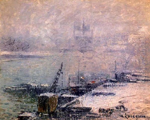 Le Pont Henri Iv - Notre-dame De Paris Sous La Neige - view 1