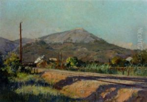 A Train Running Through A Mediterranean Landscape