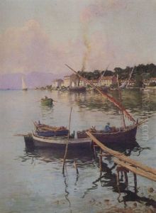 Morning At Creux St. Georges, Near Toulon On The Mediterranean by Eugene Baptiste Emile Dauphin