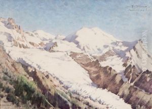 Mountains Near Chamonix (pair) by Charles Daux