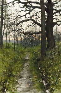 Abendliche Landschaft Mit Weg by Charles Daux