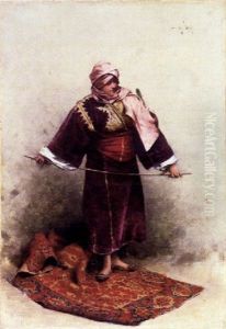 Junge Orientalin, Mit Einem Wellensittich Auf Ihren Schultern by Charles Daux