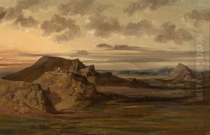Paysage Romantique Avec Le Chateau De Teba En Espagne by Adrien Dauzats