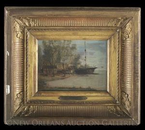 Riverscape With Docked Boat