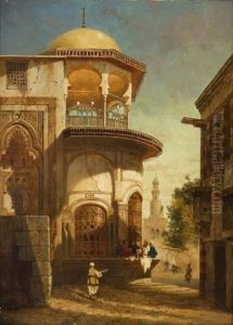 Scene De Rue, Pres De La Mosquee Du Sultan Hassan Au Caire