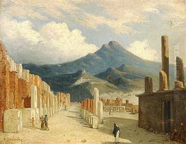Parti Fra Pompei Med Vesuv I Baggrunden - view 1