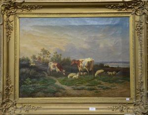Vaches Et Moutons by Jean-Baptiste Davelooze