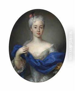 Portrait Of Maria Clementina Sobieska In A White Dress And Blue Wrap