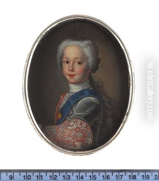 Henry Benedict Stuart As A Young Boy, Wearing Grey Coat With Pink Lining And Large Embroidered Cuffs, Blue Sash And Breast Star Of The Order Of The Thistle - view 1