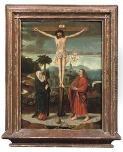 The Crucifixion Of Christ With The Virgin And Saint John The Evangelist by Gerard David