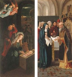 The Nativity (+ The Presentation In The Temple: 2 Wings From An Altarpiece) by Gerard David