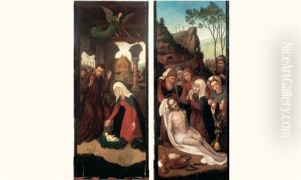 La Nativite (+ La Deploration Du Christ Mort; Pair) - view 1