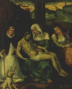 The Lamentation With A Monastic Donor by Gerard David