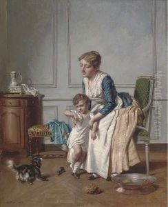 A Distraction At Bathtime by Gustave David