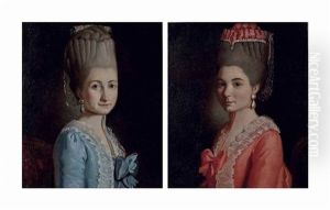 Portrait De Marie Elisabeth Brocard De Montcavrel, Nee Gamard De Courcelles; Et Portrait De Marie-madeleine Gamard De Courcelles (1742-1823)