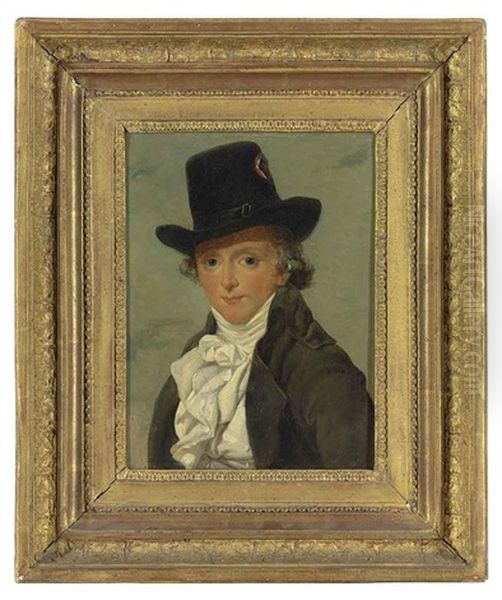 Portrait Of Pierre Seriziat, The Artist's Brother-in-law In A Hat With A Tricolour Cockade, A Black Coat And White Stock - view 1
