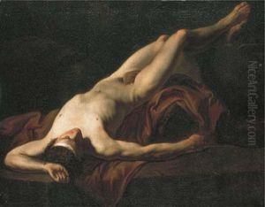 Academie D'homme Allonge Sur Le Dos by Jacques-Louis David