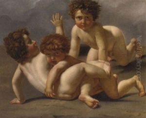 The Intervention Of The Sabine Women: A Foreground Detail Of Three Boys by Jacques-Louis David
