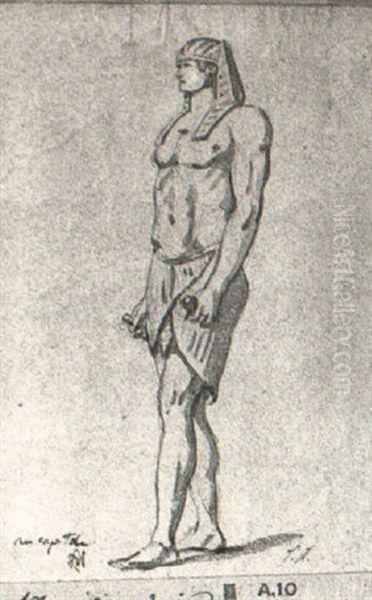 Figure D'egyptien D'apres Une Sculpture Du Capitole - view 1