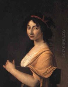 Portrait Of A Young Lady In A White Dress And Yellow Shawl by Jacques-Louis David