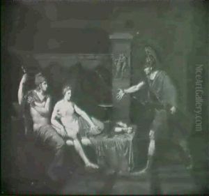Paris Wooing Helen As Hector Exhorts Him To War by Jacques-Louis David
