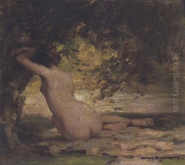 Reclining Nude Beside A Tree - view 1