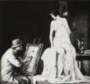 Artist-model In The Studio by Allan Douglas Davidson