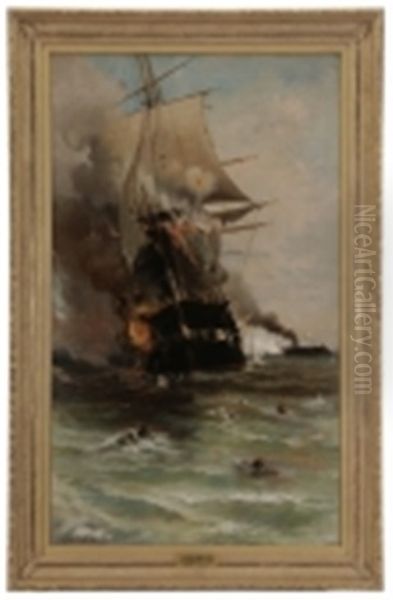 The Burning Of The Uss Congress - view 1