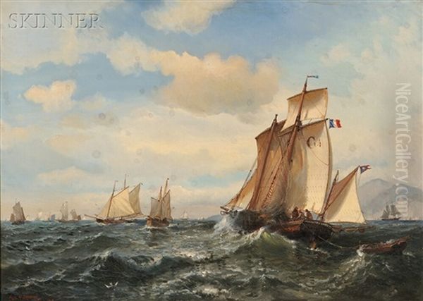 French Fishing Fleet Off Havre - view 1